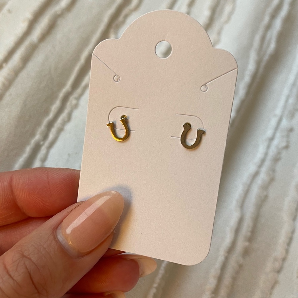 Gold Horseshoe Studs